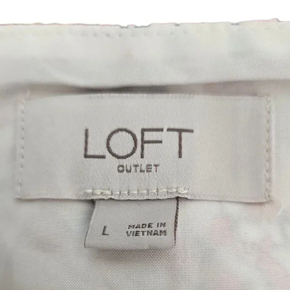 LOFT Floral Midi Dress Faux Wrap Ruffle Adjustable Straps Elastic Waist Large - Picture 9 of 10